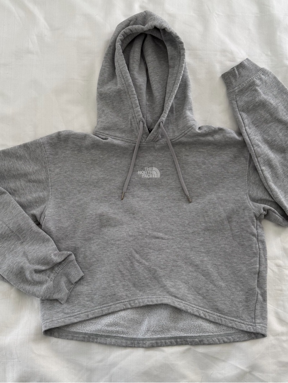 North face grey crop hoodie size women’s medium